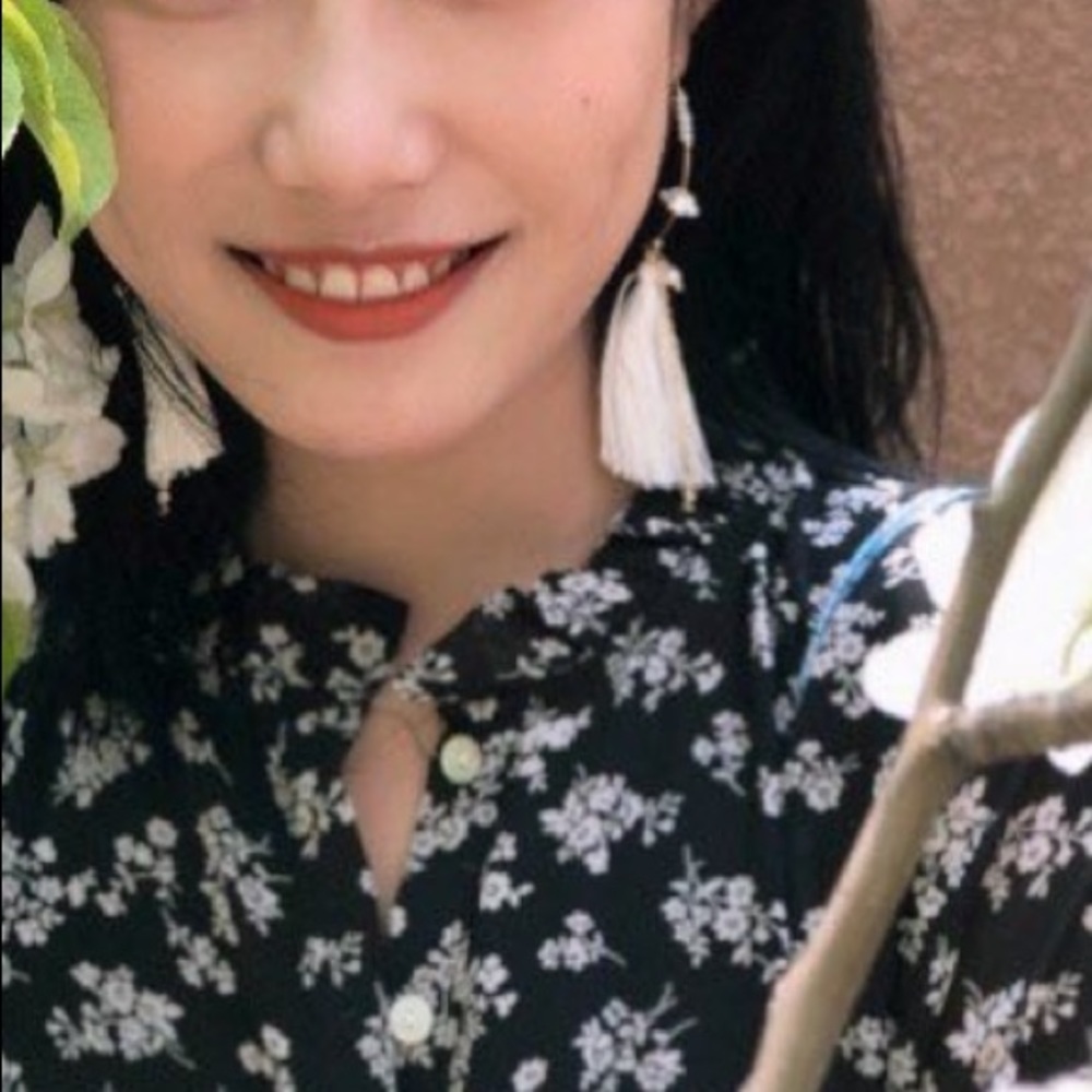 Flower Tassels Hook Wire Earrings - Picture 7 of 11